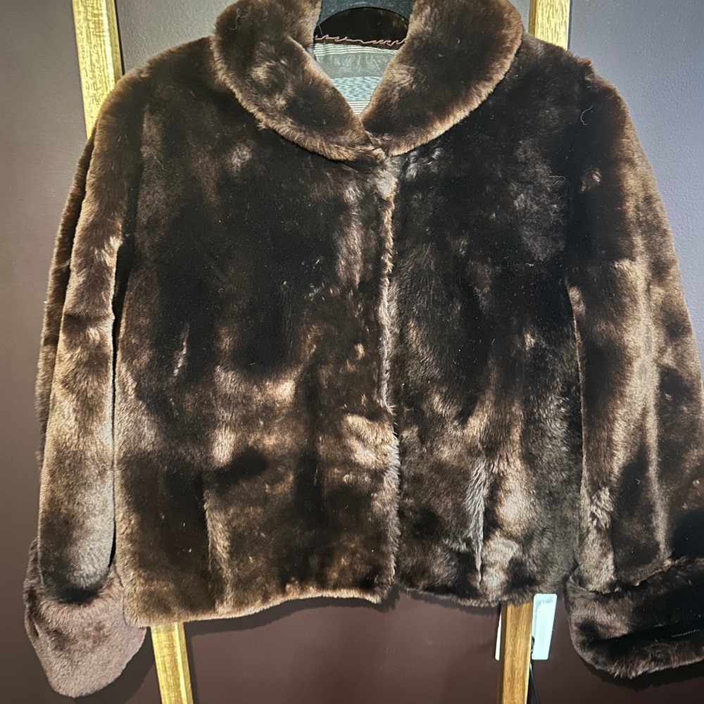 Classic Vintage Brown Fur Jacket for Women